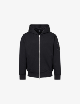 Moose Knuckles Black Cotton Blend Padded Classic Bunny Sweatshirt In Black