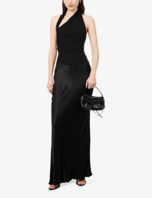 Bec & Bridge Womens Black Ida Halter Stretch-woven Maxi Dress In Black