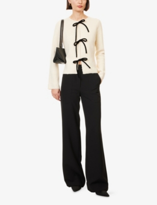PRETTY LAVISH: Sophia Velvet Bow-Tie Knitted Top