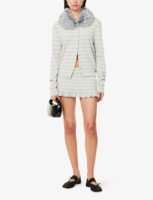 NIIHAI: Ashley Striped Knit Mini Skirt