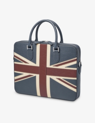 Aspinal Of London Mens Slim Mount Street Pebbled-leather Briefcase Brit