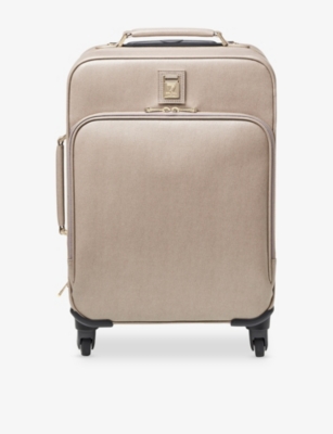 Aspinal Of London Taupe Connaught Cabin Leather Suitcase In Brown