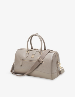 Aspinal Of London Mens Taupe Connaught Leather Flight Bag In Brown
