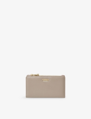 Aspinal Of London Womens Mayfair Small Leather Purse Taupe In Brown