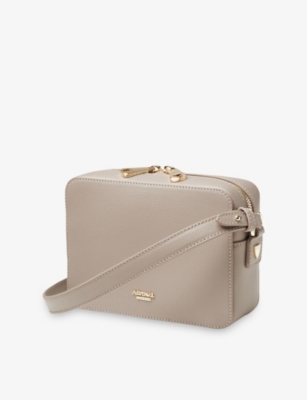 Aspinal Of London Womens Logo-plaque Leather Camera Bag Taupe In Brown