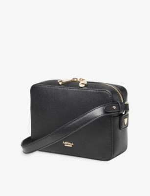 Aspinal Of London Womens Logo-plaque Leather Camera Bag Black In Black