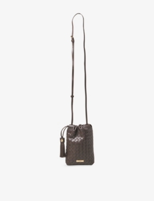 Aspinal Of London Womens Hudson Leather Cross-body Bag Darkbrown In Brown