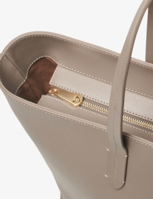 Aspinal Of London Womens East West Leather Tote Bag Taupe In Brown