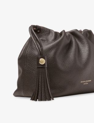 Aspinal Of London Womens Hudson Leather Cross-body Bag Darkbrown In Brown