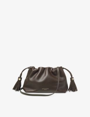 Aspinal Of London Womens Hudson Leather Cross-body Bag Darkbrown In Brown
