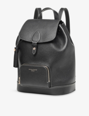 Aspinal Of London Womens  Hudson Small Leather Backpack In Black