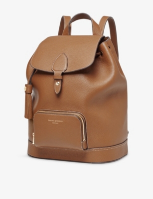 Aspinal Of London Womens Tan Hudson Small Leather Backpack In Brown