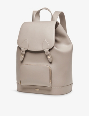 Aspinal Of London Womens Taupe Branded Leather Backpack In Brown