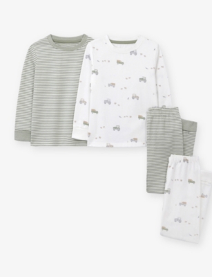 The Little White Company: FarmYard Slim-Fit Cotton Pyjama Set of Two