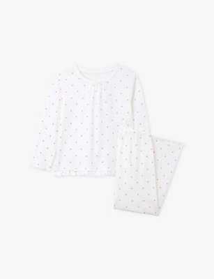 The Little White Company: Pointelle-Heart Relaxed-Fit Cotton Pyjamas 2-12 Years