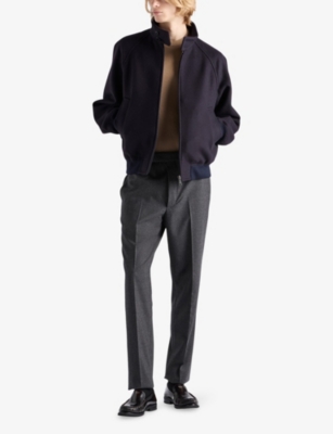Prada Womens Neutral Elbow-patch Regular-fit Cashmere Jumper In Neutral