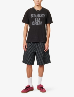 THRIFTY TOWEL: Pre-Loved Stüssy 80's Text-Print Cotton T-Shirt