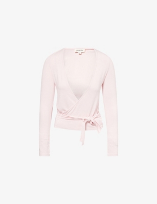 Sisterly Tribe Womens Ballet Slipper Soft Ballet Wrap Modal-jersey Top In Pink