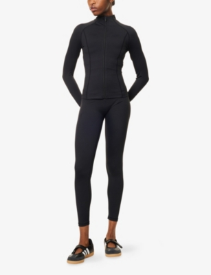 Sisterly Tribe Womens Black Softsculpt Zip Jersey Jacket In Black