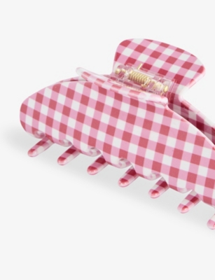 Emi Jay Womens Cherry Gingham Big Effing Cellulose-acetate Hair Clip In Red