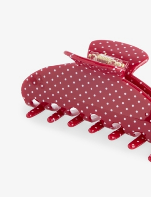 Emi Jay Womens Cherry Polka Dot Big Effing Cellulose-acetate Hair Clip