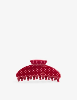 Emi Jay Womens Cherry Polka Dot Big Effing Cellulose-acetate Hair Clip