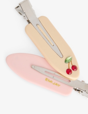Emi Jay Womens Cherry Baby Popstar Set Of Four Metal Hair Clips