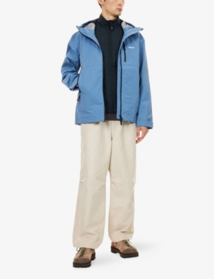 Finisterre Mens Horizon Blue Stormbird Logo-print Shell Jacket Xxl In Blue