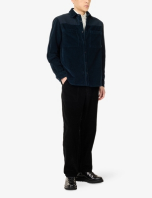 Finisterre Mens  Basset Corduroy Cotton Shirt In Blue