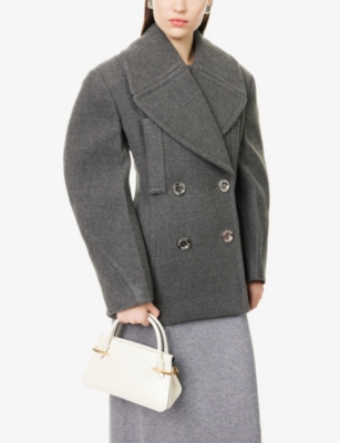 Givenchy Womens Ivory Pinch Mini Leather Top Handle Bag In White