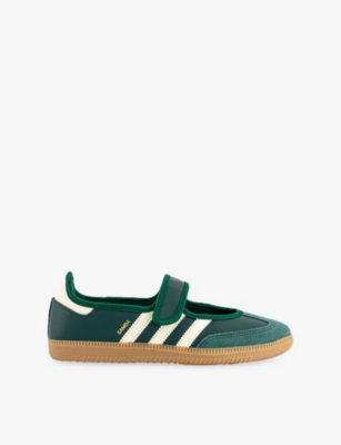 Adidas Originals Samba Jane Three-stripe Sneakers In Green