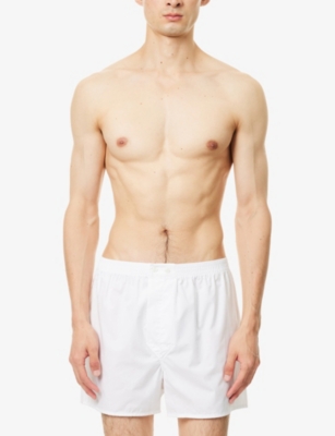 Derek Rose Mens White Savoy Cotton Boxer Shorts Xl In White