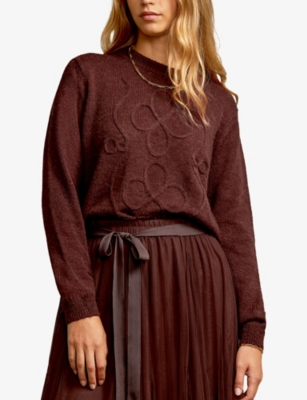 RO&ZO: Appliqué Wool-Blend Knit Jumper