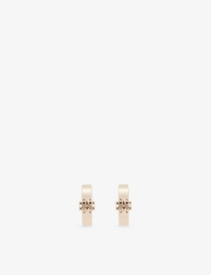 Tory Burch Womens Tory Gold Kira 18ct Yellow-gold Plated Brass Huggie Earrings In Gold
