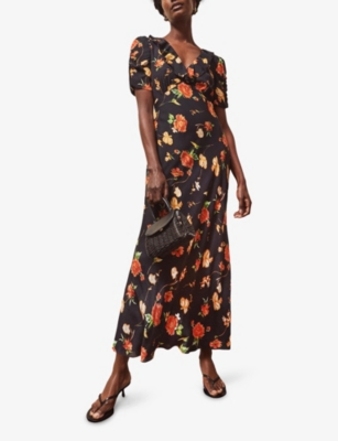 RO&ZO: Floral-Print V-Neck Woven Dress