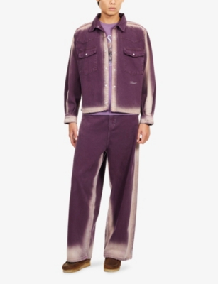 Rassvet Mens Purple Shadow Wash Baggy Denim Jeans In Purple