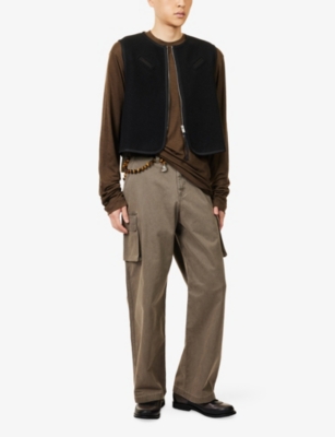 DIOMENE: Crop Crewneck Wool Vest