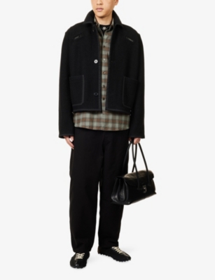 DIOMENE: Relaxed-Fit Crewneck Wool Jacket