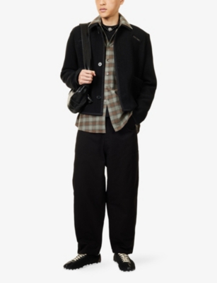 Diomene Mens Meteorite Relaxed-fit Wide-leg Cotton Trousers In Black
