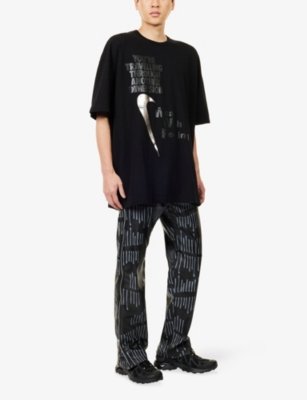 Black Comme Des Garcon Mens Black Comme Des Garçons X Nike Oversized Cotton-jersey T-shirt In Black