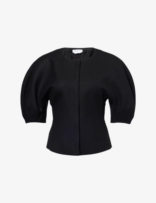 Waverly Balloon-Short-Sleeves Wool Top