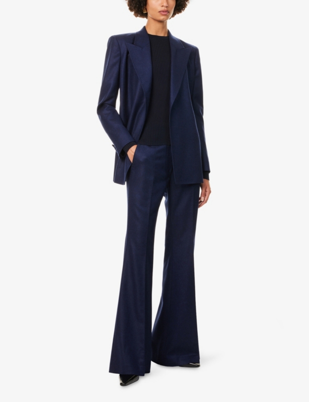 Rhein Flared Wool-Blend Trousers