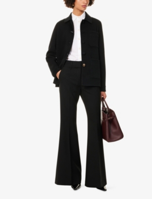 Gabriela Hearst Womens Black Rhein Flared Wool Trousers In Black