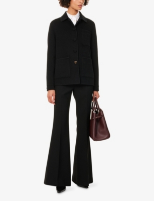 Gabriela Hearst Womens Black Ulu Chore Cashmere Jacket In Animal Print