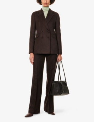 Gabriela Hearst Womens Chocolate Stephanie Brushed Silk Blazer In Brown