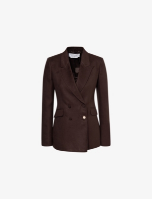Gabriela Hearst Womens Chocolate Stephanie Brushed Silk Blazer In Brown