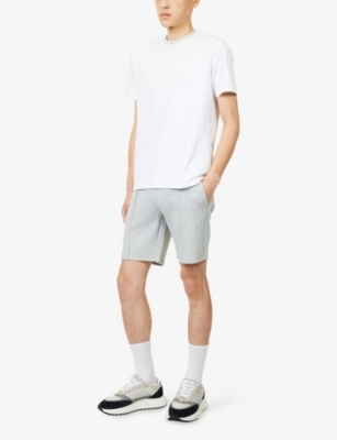 Arne Mens Marl Grey Everyday Luxe Seamed Cotton-blend Sweat Shorts In Gray