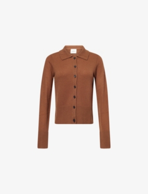Le Kasha Womens Cinnamon Fraga Cashmere Knitted Cardigan In Brown