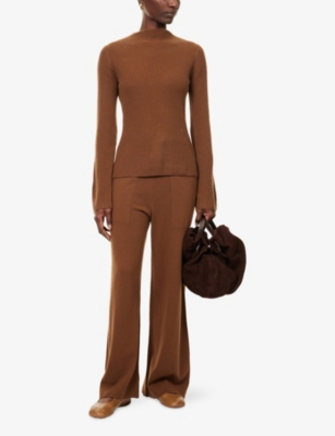 LE KASHA: Suria Wide-Leg Cashmere Trousers