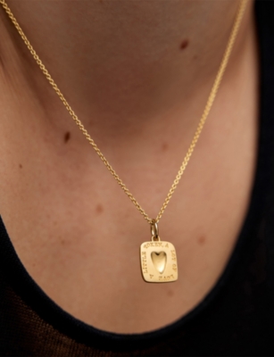 Monica Vinader Womens Love Token 18ct Yellow Gold Vermeil Charm In Gold